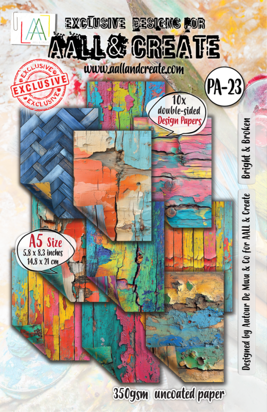 AALL and Create - Designpapier "Bright & Broken" Paper Pack A5 - 10 Bogen