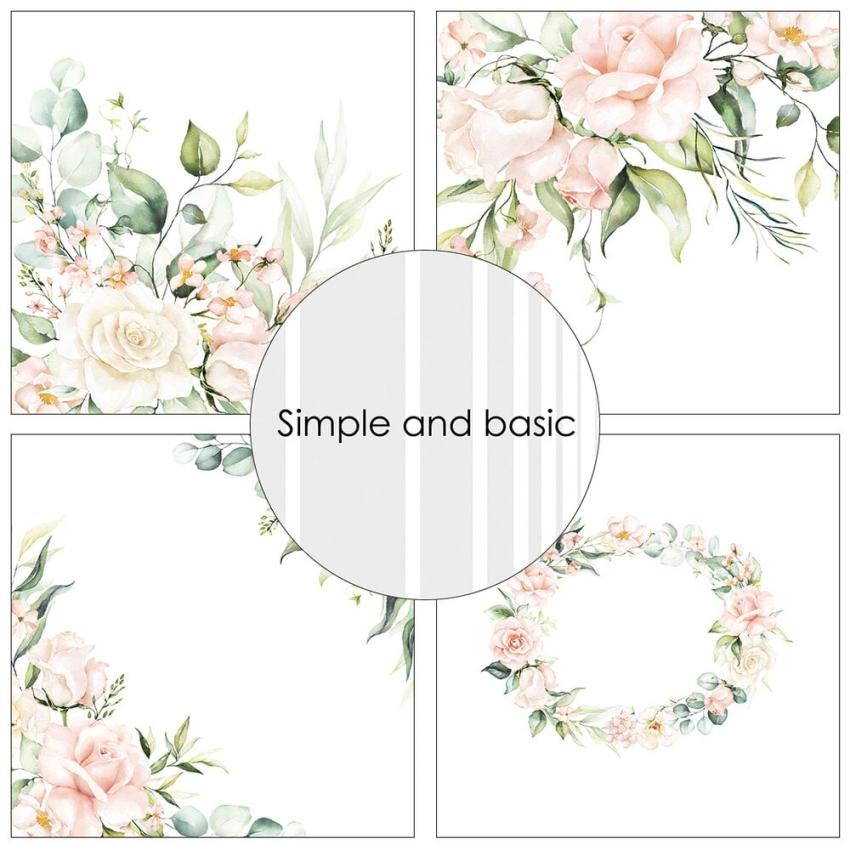 Simple and Basic - Designpapier "Blush Floral" Paper Pack 12x12 Inch - 8 Bogen 