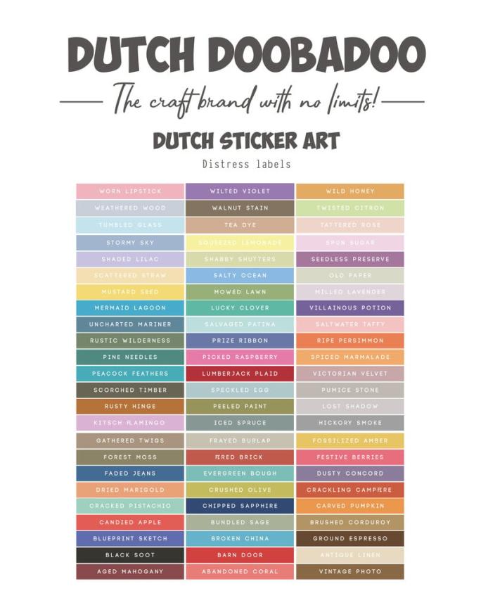 Dutch Doobadoo - Aufkleber "Distress Oxide Strips" Sticker