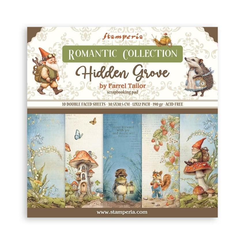 Stamperia - Designpapier "Hidden Grove" Paper Pack 12x12 Inch - 10 Bogen