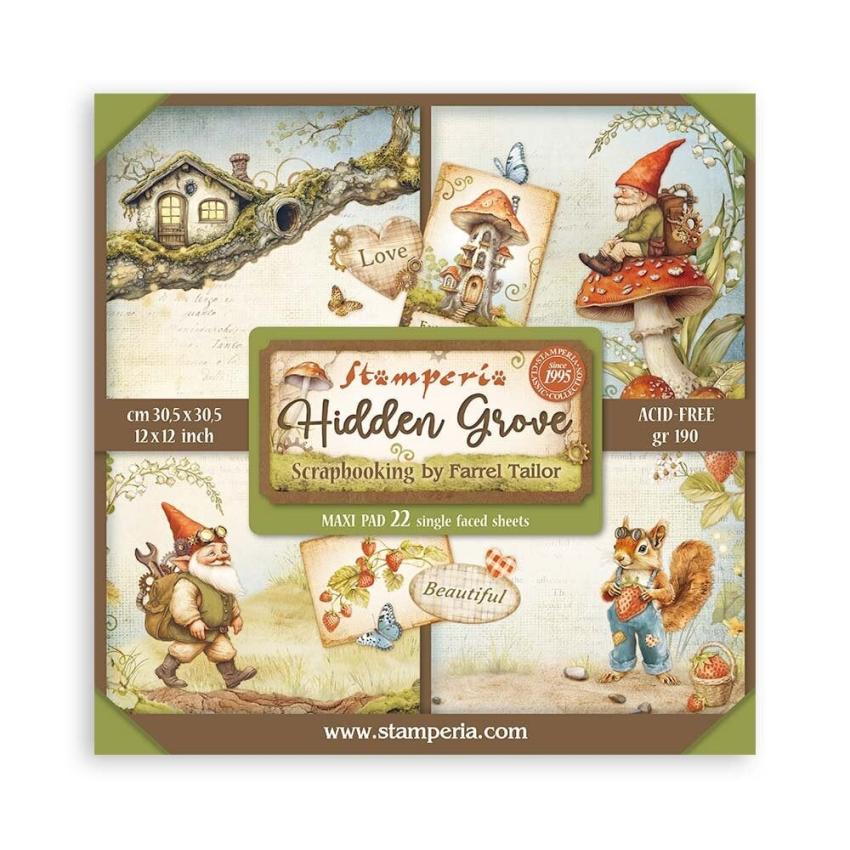 Stamperia - Designpapier "Hidden Grove" Maxi Paper Pack 12x12 Inch - 22 Bogen