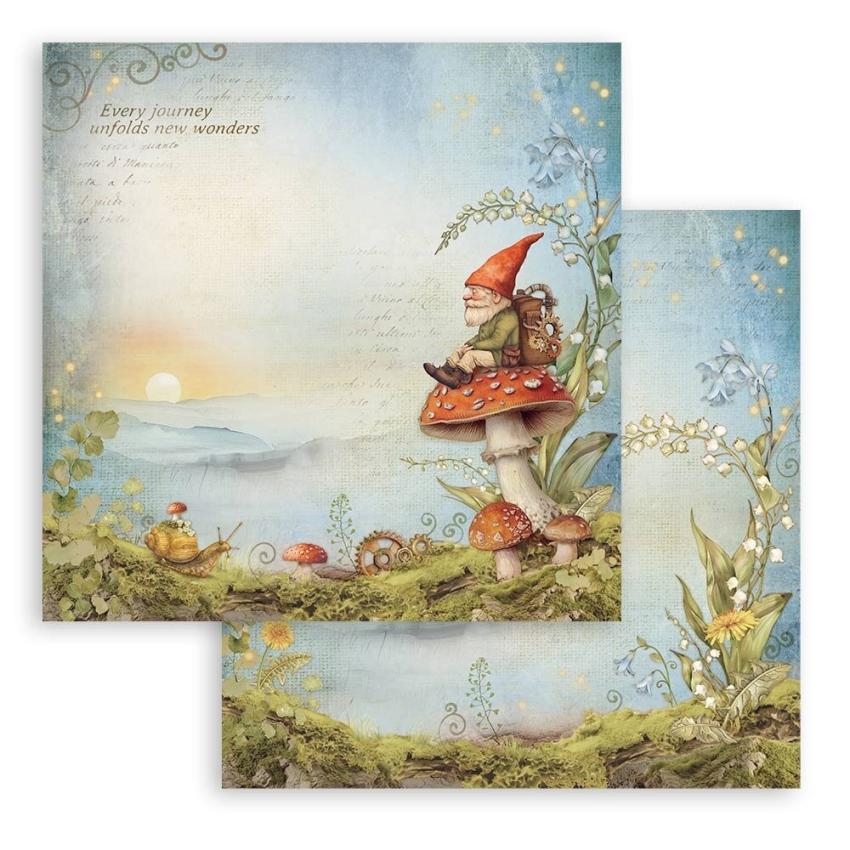 Stamperia - Designpapier "Gnome" Paper Sheets 12x12 Inch - 10 Bogen