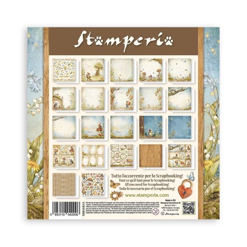 Stamperia - Designpapier "Hidden Grove" Maxi Paper Pack 8x8 Inch - 22 Bogen