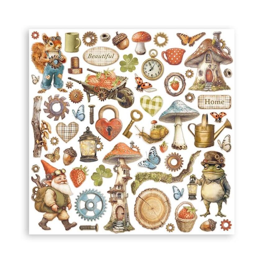 Stamperia - Designpapier "Hidden Grove" Maxi Paper Pack 8x8 Inch - 22 Bogen