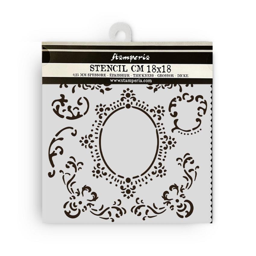 Stamperia - Schablone 18x18cm "Border with Frame" Stencil  