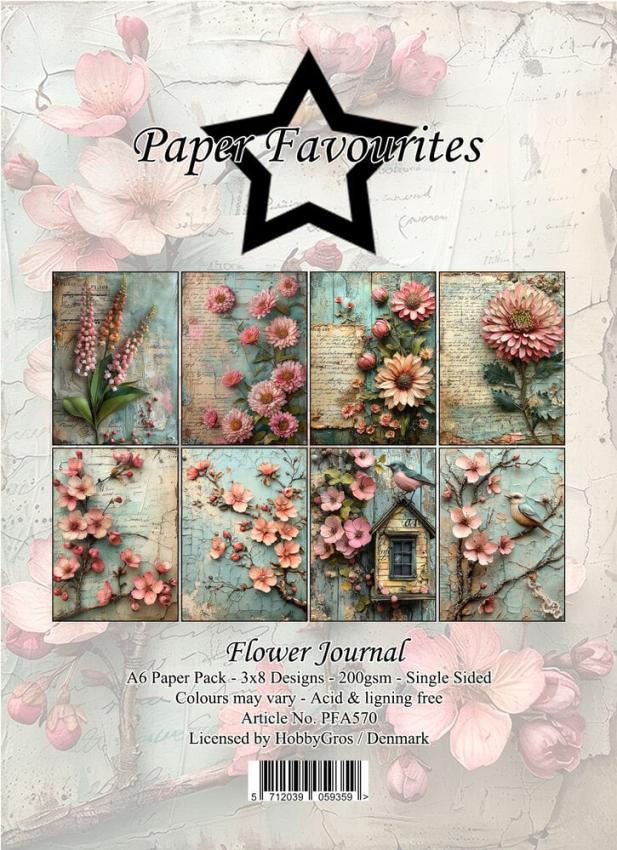 Paper Favourites - Designpapier "Flower Journal" Paper Pack A6 - 24 Bogen