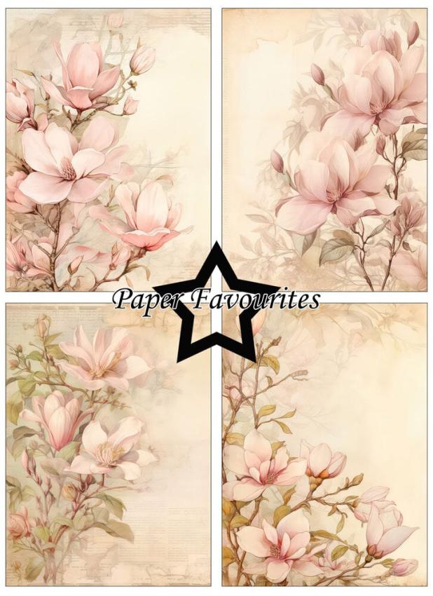 Paper Favourites - Designpapier "Pink Magnolia" Paper Pack A6 - 24 Bogen