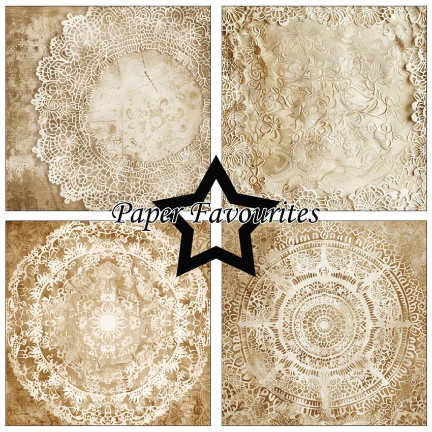 Paper Favourites - Designpapier "Vintage Doily Lace" Paper Pack 12x12 Inch 8 Bogen