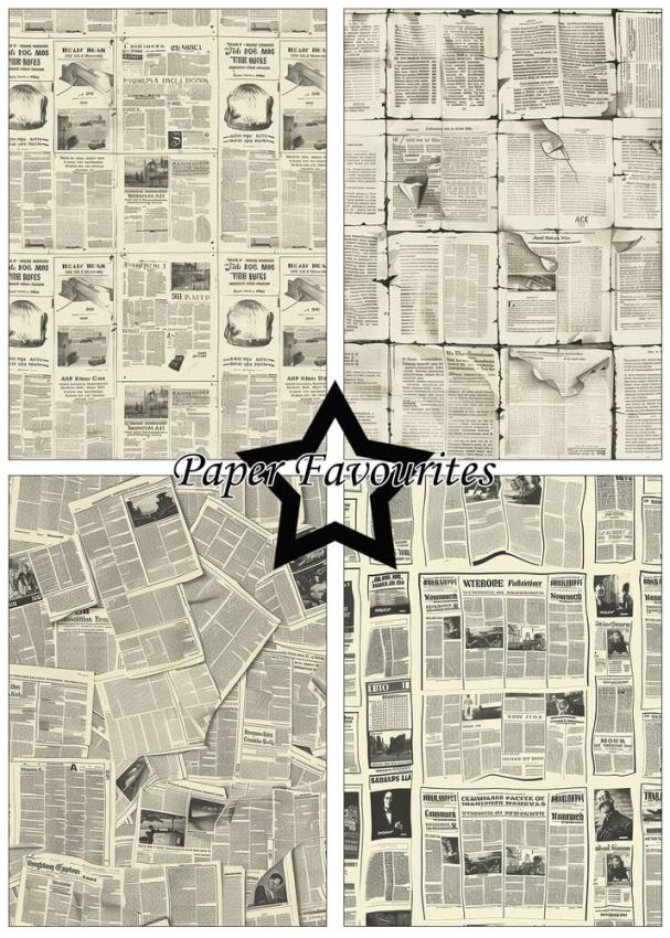 Paper Favourites - Designpapier "Vintage Newspaper" Paper Pack A5 - 24 Bogen