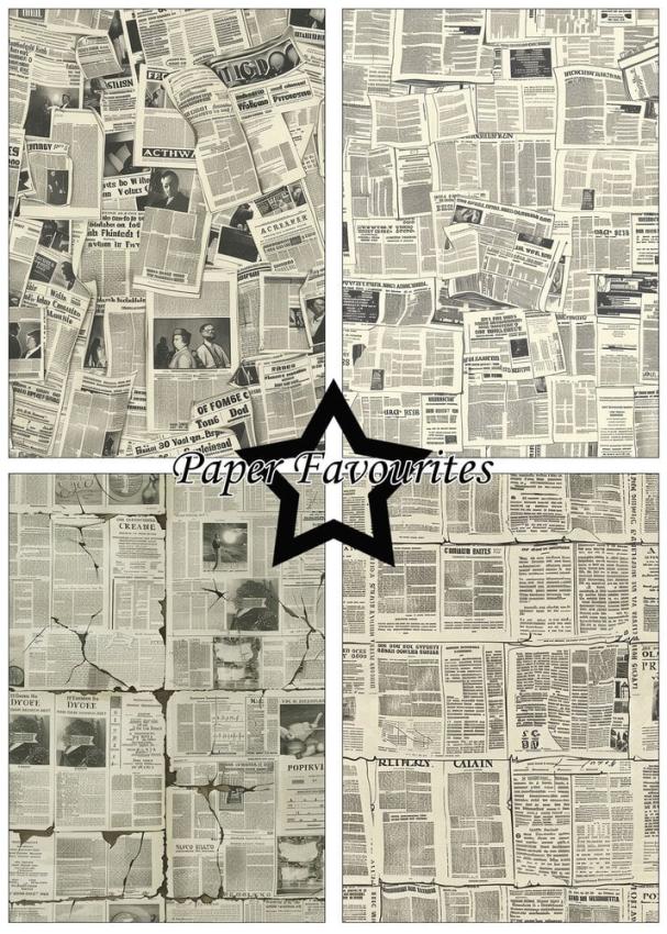 Paper Favourites - Designpapier "Vintage Newspaper" Paper Pack A5 - 24 Bogen