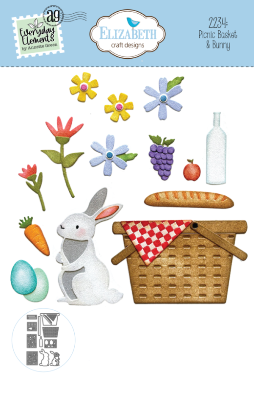 Elizabeth Craft Designs - Stanzschalone "Picnic Basket & Bunny" Dies