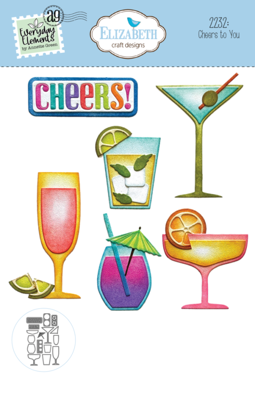 Elizabeth Craft Designs - Stanzschalone "Cheers to You" Dies