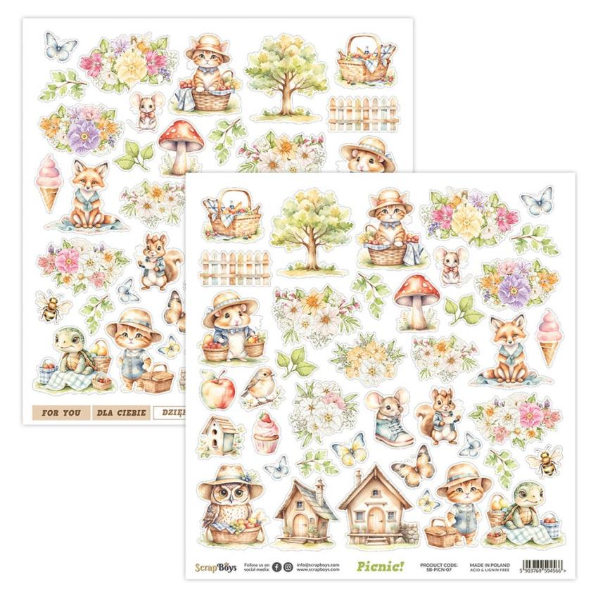 ScrapBoys - Designpapier "Picnic!" Paper Pack 12x12 Inch - 12 Bogen