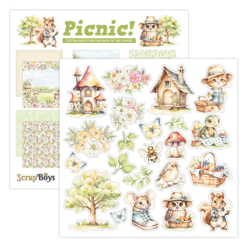 ScrapBoys - Designpapier "Picnic!" Paper Pack 8x8 Inch - 12 Bogen