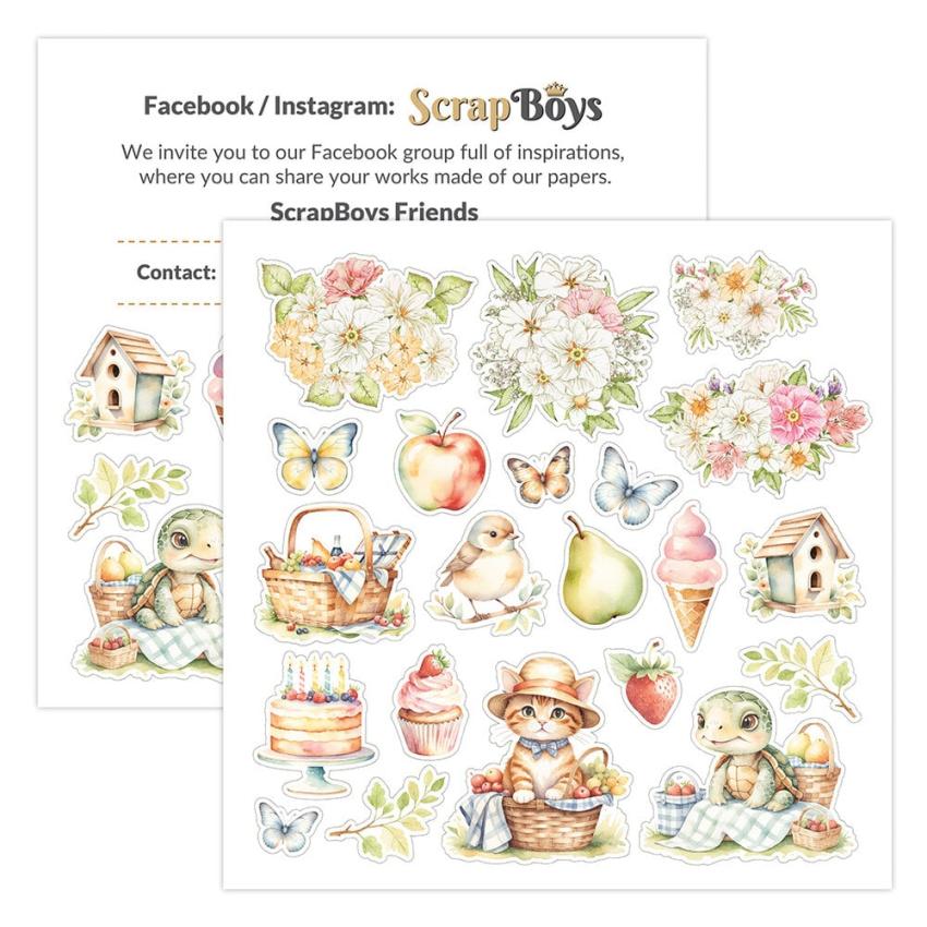 ScrapBoys - Designpapier "Picnic!" Paper Pack 8x8 Inch - 12 Bogen