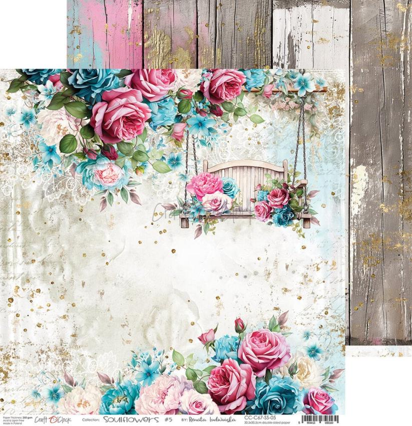 Craft OClock - Designpapier "Soulflowers" Paper Pack 12x12 Inch - 6 Bogen