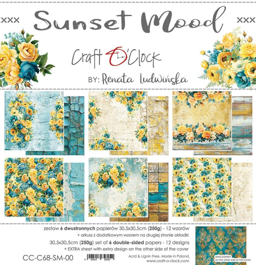 Craft OClock - Designpapier "Sunset Mood" Paper Pack 12x12 Inch - 6 Bogen