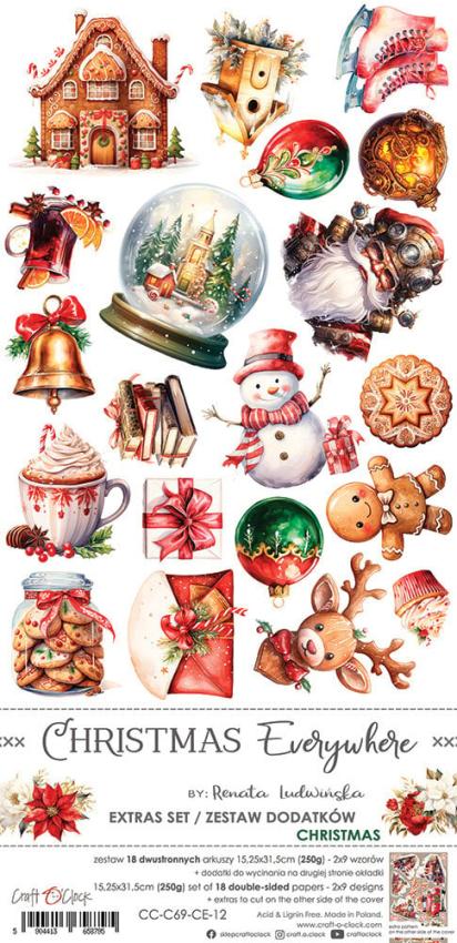 Craft OClock - Ausschneidebogen "Christmas Everywhere" Extra Set Christmas - 18 Bogen