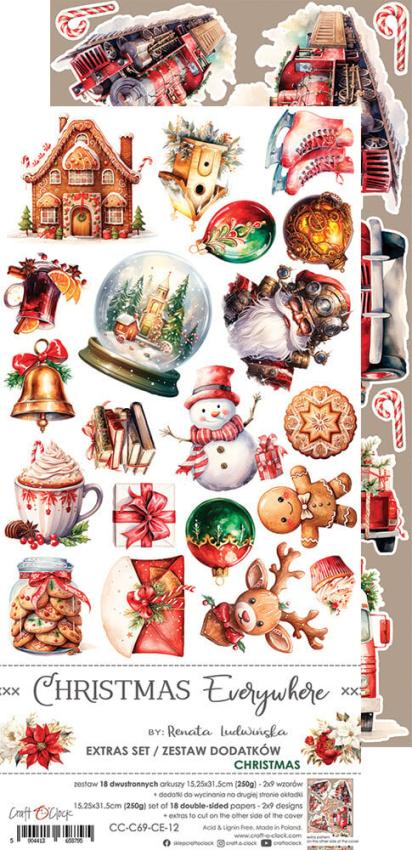 Craft OClock - Ausschneidebogen "Christmas Everywhere" Extra Set Christmas - 18 Bogen