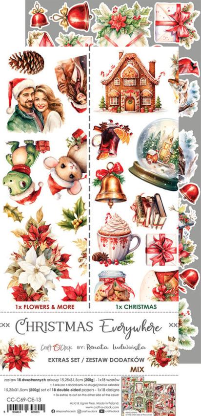 Craft OClock - Ausschneidebogen "Christmas Everywhere" Extra Set Mix - 18 Bogen