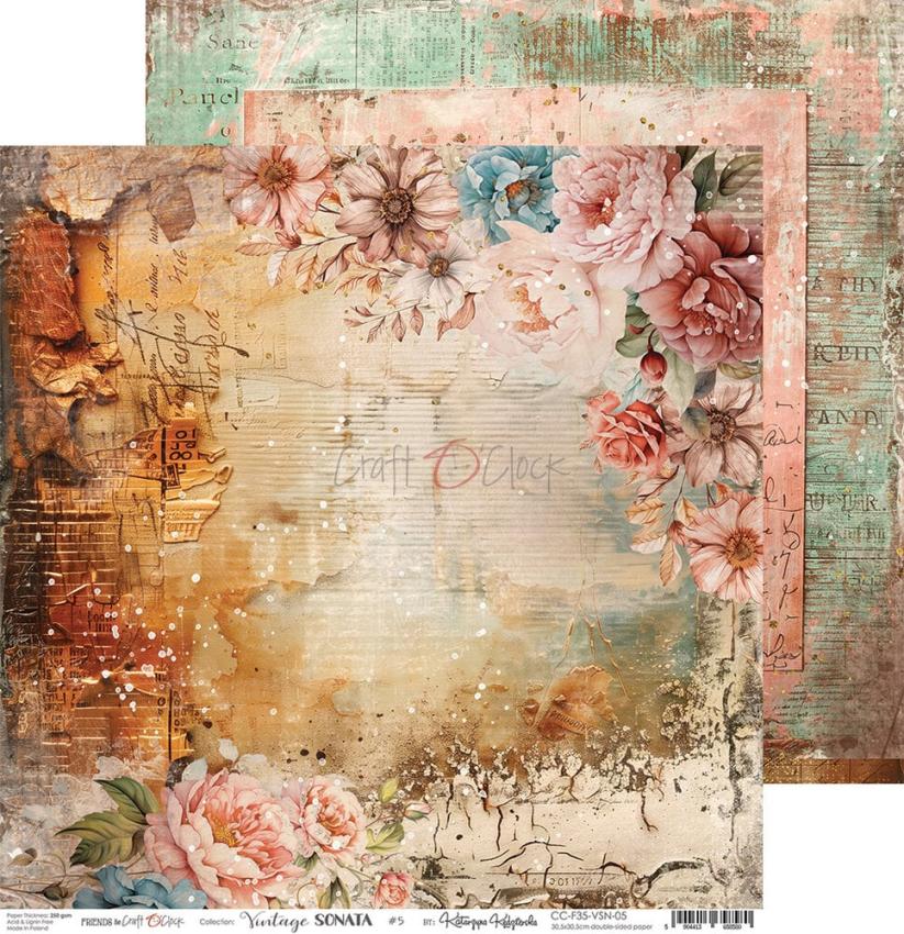 Craft OClock - Designpapier "Vintage Sonata" Paper Pack 12x12 Inch - 6 Bogen