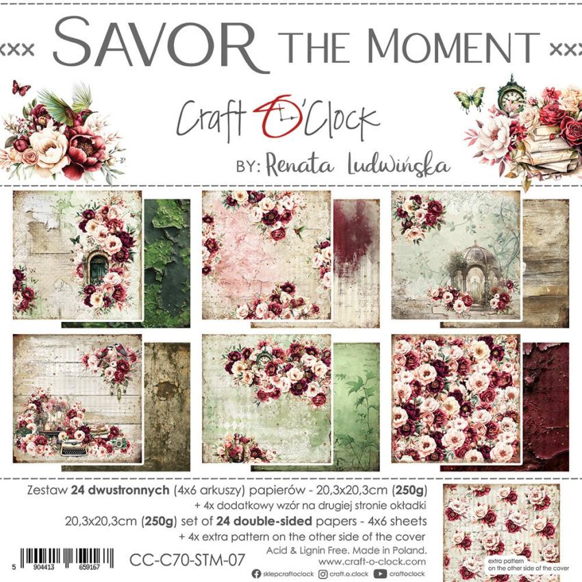 Craft OClock - Designpapier "Savor The Moment" Paper Pack 8x8 Inch - 24 Bogen