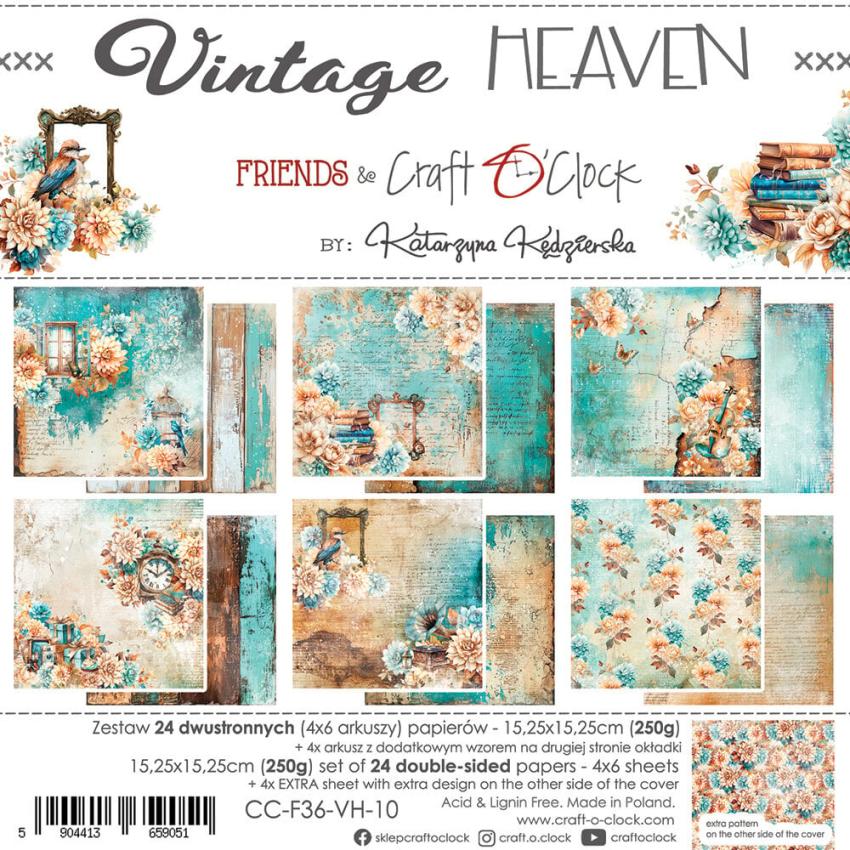 Craft OClock - Designpapier "Vintage Heaven" Paper Pack 6x6 Inch - 24 Bogen