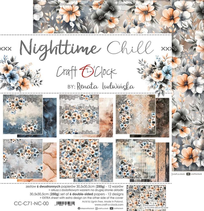 Craft OClock - Designpapier "Nighttime Chill" Paper Pack 12x12 Inch - 6 Bogen