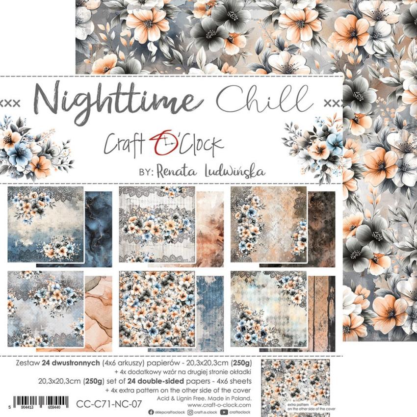 Craft OClock - Designpapier "Nighttime Chill" Paper Pack 8x8 Inch - 24 Bogen