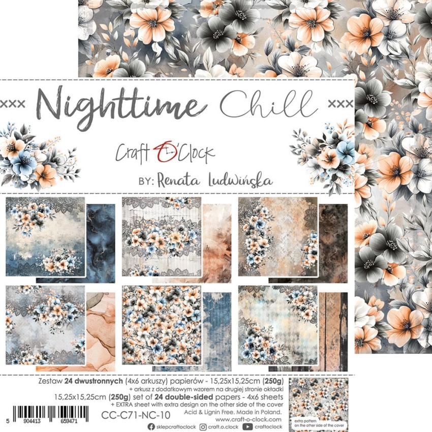 Craft OClock - Designpapier "Nighttime Chill" Paper Pack 6x6 Inch - 24 Bogen