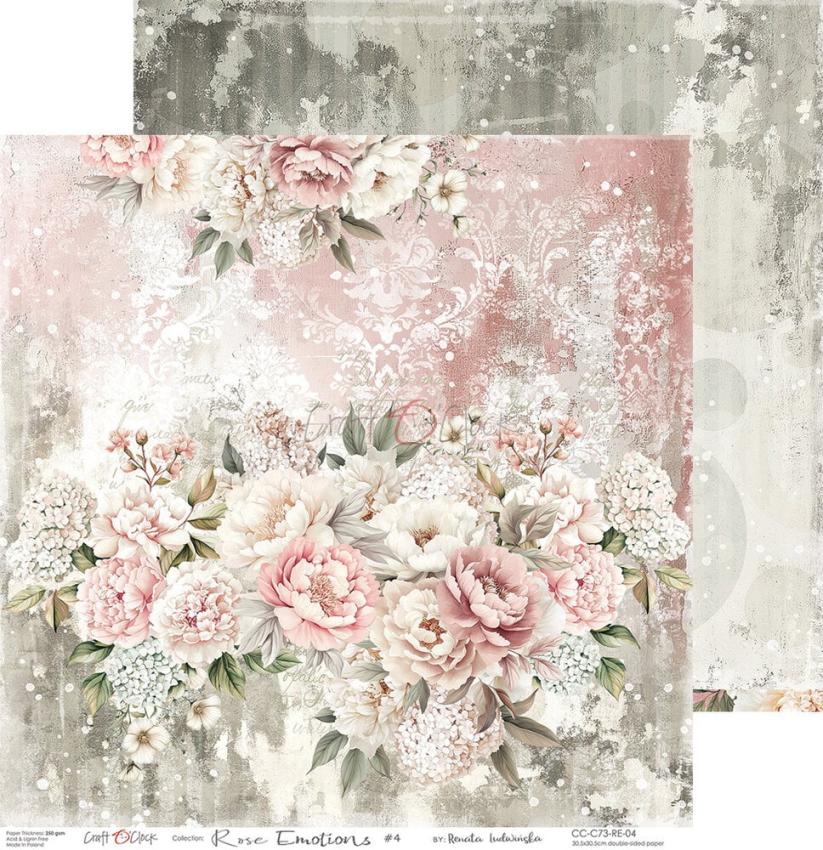 Craft OClock - Designpapier "Rose Emotions" Paper Pack 12x12 Inch - 6 Bogen