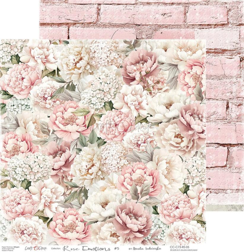 Craft OClock - Designpapier "Rose Emotions" Paper Pack 12x12 Inch - 6 Bogen