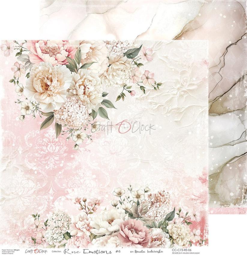 Craft OClock - Designpapier "Rose Emotions" Paper Pack 12x12 Inch - 6 Bogen