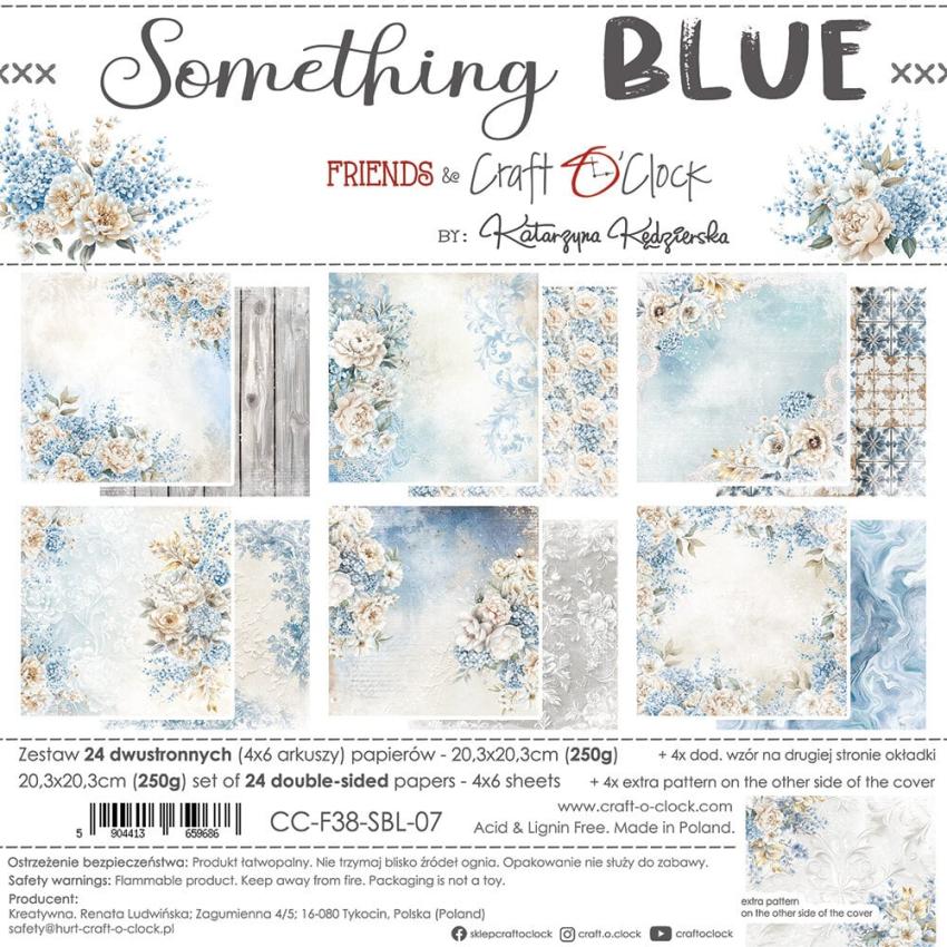 Craft OClock - Designpapier "Something Blue" Paper Pack 8x8 Inch - 24 Bogen