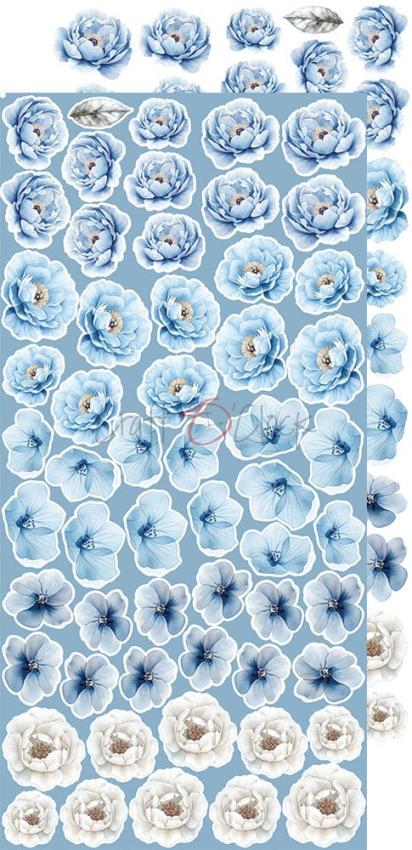 Craft OClock - Ausschneidebogen "Something Blue" Extra Set Flowers & More - 18 Bogen