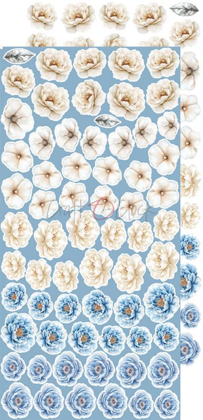 Craft OClock - Ausschneidebogen "Something Blue" Extra Set Flowers & More - 18 Bogen