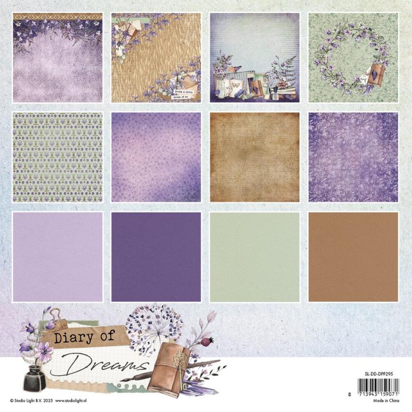 Studio Light - Designpapier "Diary of Dreams" Paper Pack 8x8 Inch - 36 Bogen