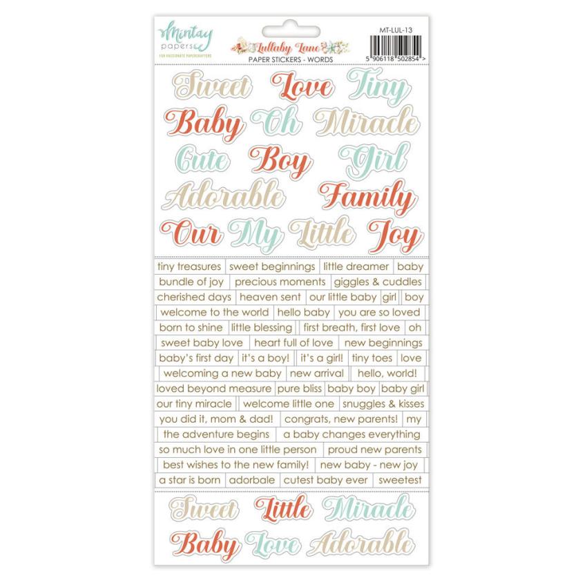 Mintay Papers - Aufkleber "Lullaby Lane" Paper Sticker Words 6x12 Inch