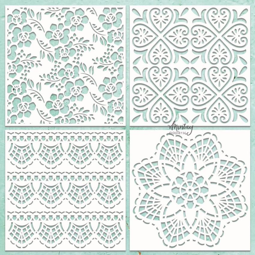 Mintay Papers - Stanzteile "Pattern 2" Chipboard - Chippies Decor 12x12 Inch