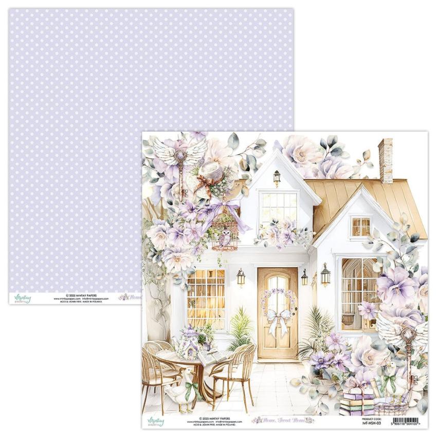 Mintay Papers - Designpapier "Home, Sweet Home" Scrapbooking Paper Pad 12x12 Inch - 12 Bogen