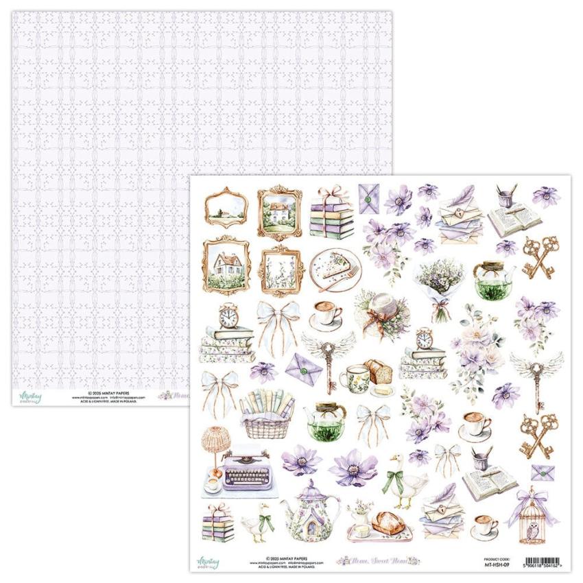 Mintay Papers - Designpapier "Home, Sweet Home" Scrapbooking Paper Pad 12x12 Inch - 12 Bogen