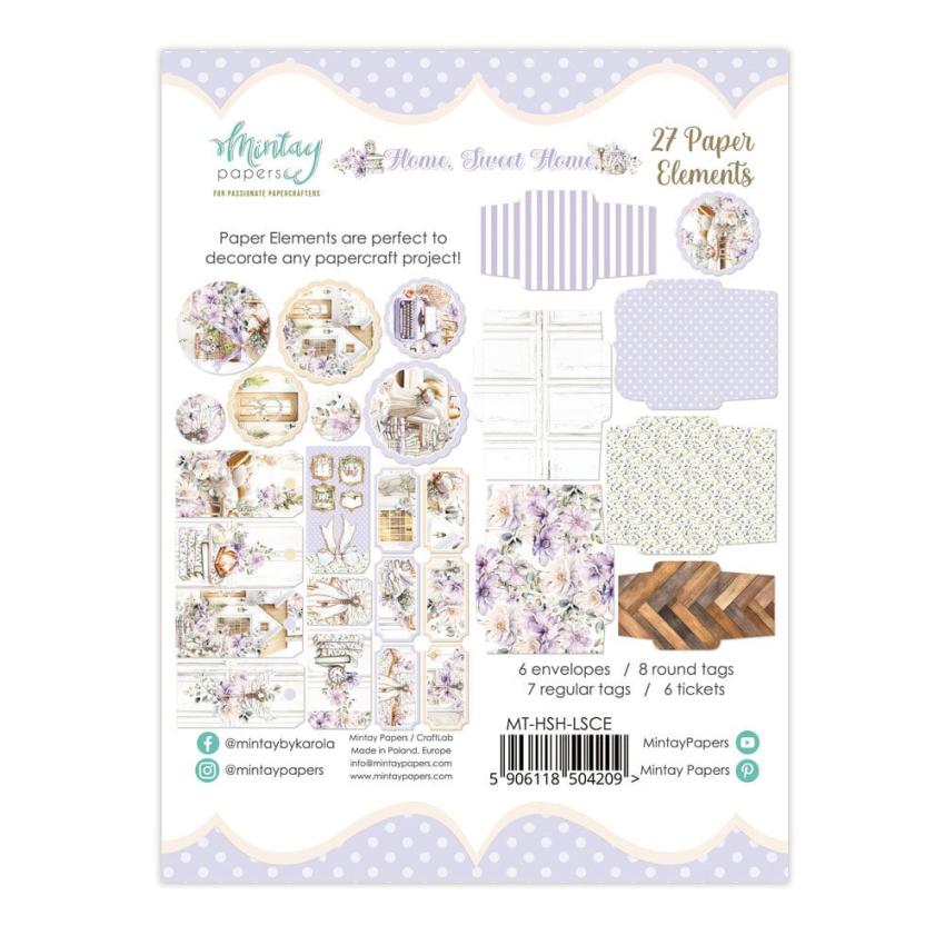 Mintay Papers - Papier Elemente - Stanzteile "Home, Sweet Home" Paper Elements 6x8 Inch