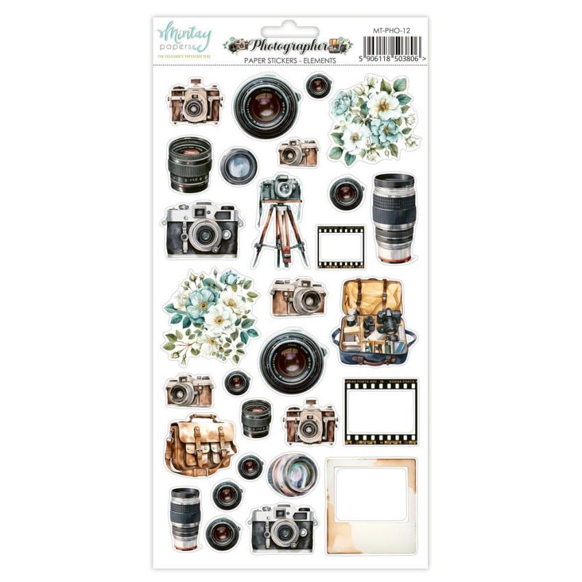 Mintay Papers - Aufkleber "Photographer" Paper Sticker Elements 6x12 Inch