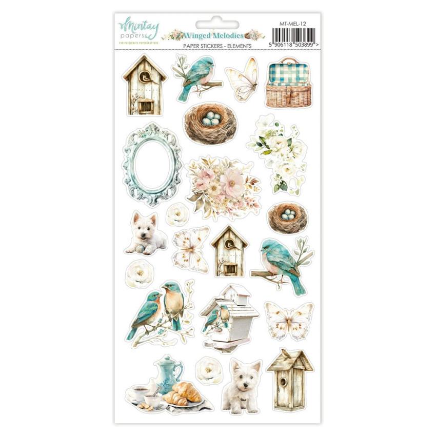 Mintay Papers - Aufkleber "Winged Melodies" Paper Sticker Elements 6x12 Inch