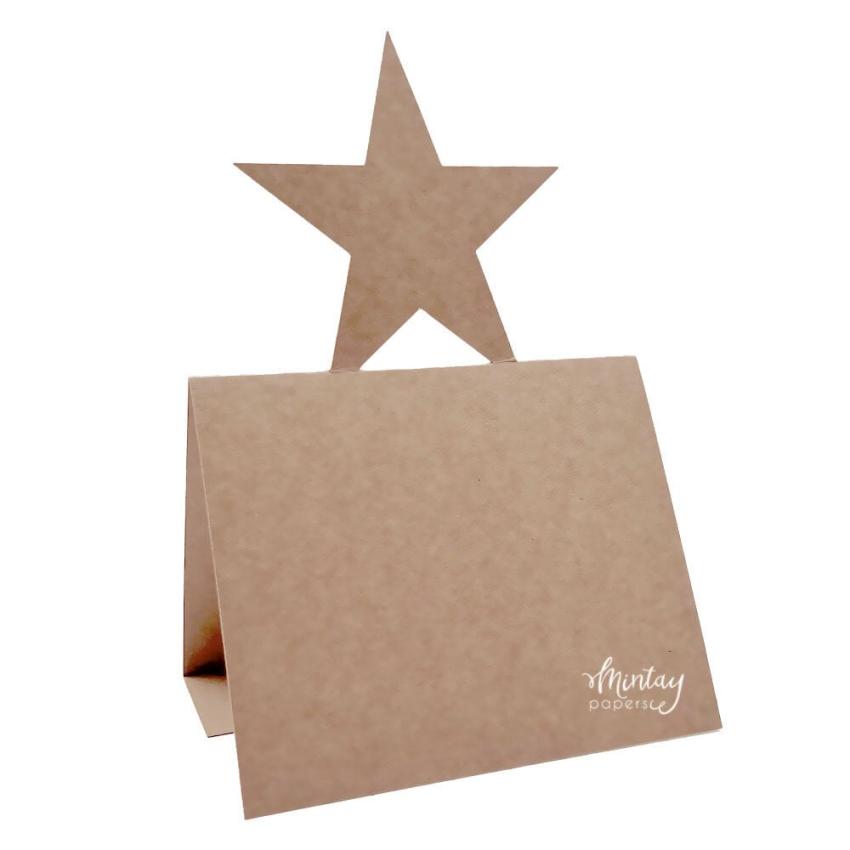 Mintay Papers - Kartenbasis "Star" Card Base Kraft 15x23cm - 5 Stück