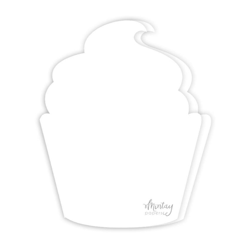 Mintay Papers - Kartenbasis "Cupcake" Card Base White 15x15cm - 5 Stück