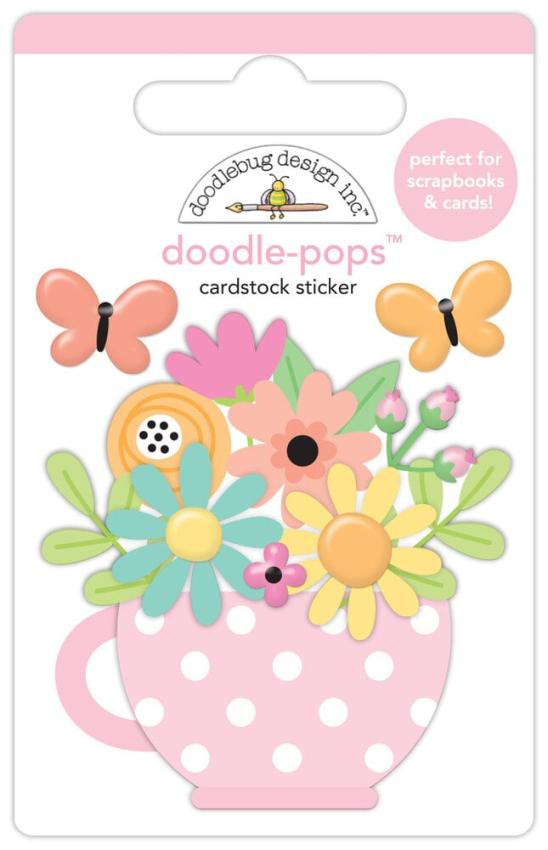Doodlebug Design - Sticker "Butterfly Kisses Cup Of Cheer" Doodle-Pops 