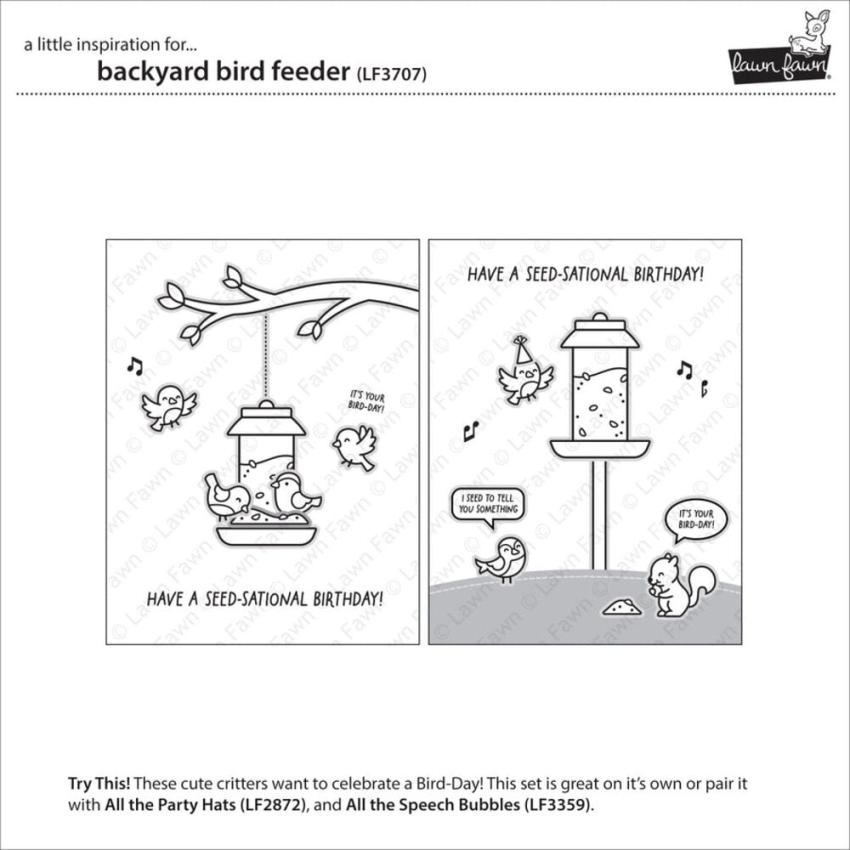 Lawn Fawn - Stempelset "Backyard Bird Feeder" Clear Stamp