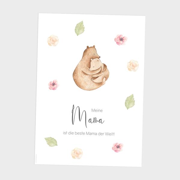 Spruchposter "Mama Bär" | Geschenkidee | Personalisiert  | Muttertag | Wanddeko