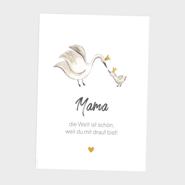 Spruchposter "Mama Schwan" | Geschenkidee | Personalisiert  | Muttertag | Wanddeko